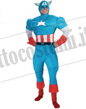 Costume CAPITAN AMERICA deluxe con muscoli