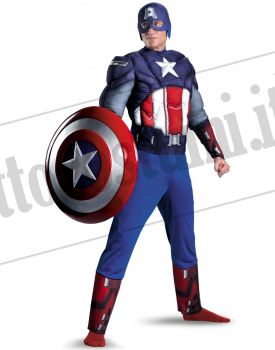 Costume The Avengers CAPITAN AMERICA con muscoli