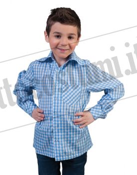 Camicia bavarese BLU-BIANCO bambino