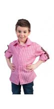 Camicia bavarese ROSA-BIANCO con laccio bambino