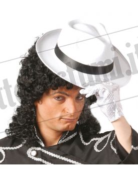 Cappello GANGSTER bianco fascia nera