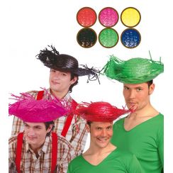 Cappello SPAVENTAPASSERI in paglia colorato