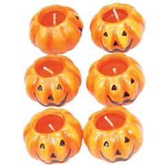 Confezione con 6 candele zucca