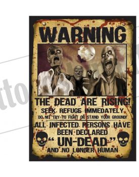 Set da 2 insegne zombie "WARNING" 38 X 28 cm