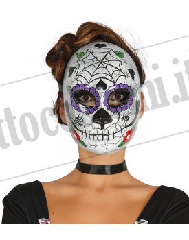 Maschera DIA DE LOS MUERTOS occhi viola