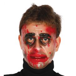 Maschera trasparente uomo con sangue