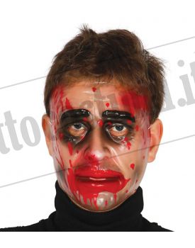 Maschera trasparente uomo con sangue