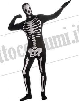 Costume SKELETON tuta 2nd Skin adulto