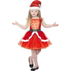 Costume ELEGANTE MISS SANTA bambina