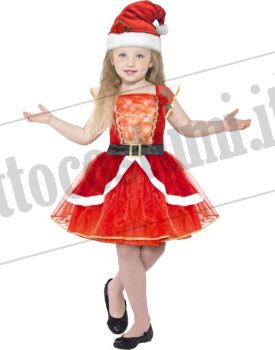 Costume ELEGANTE MISS SANTA bambina