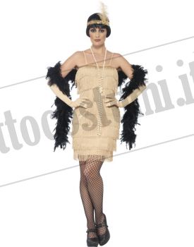 Costume CHARLESTON FLAPPER ORO 