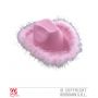 Cappello COWGIRL ROSA con rifinitura in marabou 