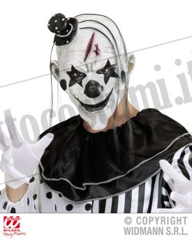 Maschera KILLER CLOWN con mini cappello