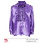 Camicia con volant in raso viola