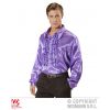 Camicia con volant in raso viola