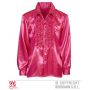 Camicia con volant in raso rosa