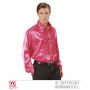 Camicia con volant in raso rosa