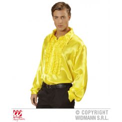 Camicia con volant in raso giallo