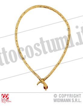 COLLANA SERPENTE oro con occhi gemma rossa