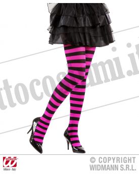 Collant rigati NERO-ROSA (70 den)