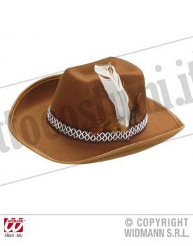 Cappello COWBOY CON PIUME marrone