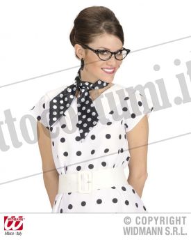 Foulard NERO a pois bianchi