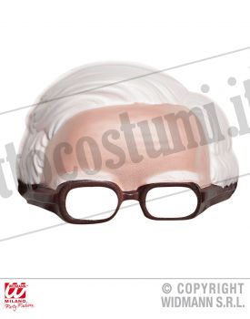 Maschera MEZZA TESTA capelli bianchi