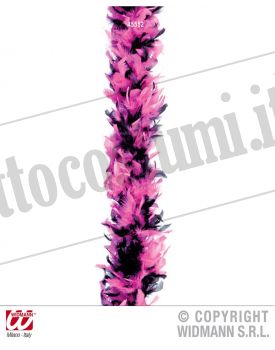 Boa in piume lusso bicolore ROSA/NERO 180 cm