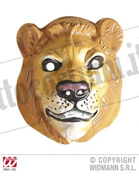 MASCHERA LEONE IN LATTICE CON CAPELLI VISO ADULTO CARNEVALE WIDMANN