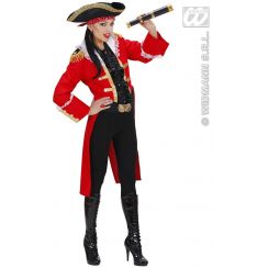 Costume CAPITANO PIRATA DONNA rosso