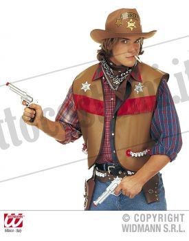 Gilet COWBOY con frange rosse