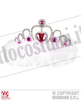 Tiara GIRLS NIGHT OUT con gemme fucsia e marabou bianco