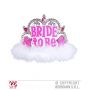 Tiara BRIDE TO BE con GEMME fucsia e MARABOU bianco